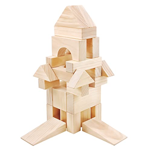 64-Piece Large Wooden Building Blocks for Toddlers Ages 1–3