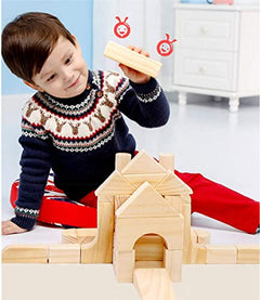 64-Piece Large Wooden Building Blocks for Toddlers Ages 1–3