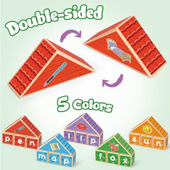 Wooden Alphabet & CVC Phonics Learning Blocks for Kids