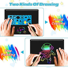Kids Scratch Art Notebook Set for Creative Crafts Ages 3–12