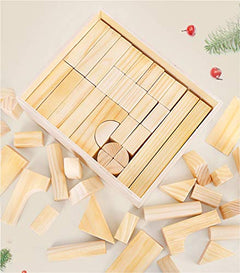 64-Piece Large Wooden Building Blocks for Toddlers Ages 1–3