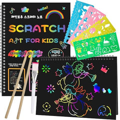 Kids Scratch Art Notebook Set for Creative Crafts Ages 3–12
