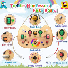Montessori Busy Board for Toddlers Ages 1–3
