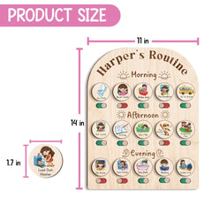 Personalized Wooden Daily Routine Chart for Toddlers