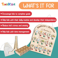 Personalized Wooden Daily Routine Chart for Toddlers
