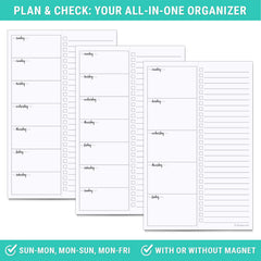 Undated Weekly Planner Notepad with To-Do Checklist