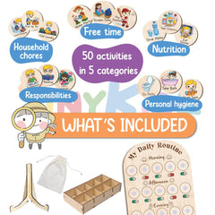 Personalized Wooden Daily Routine Chart for Toddlers