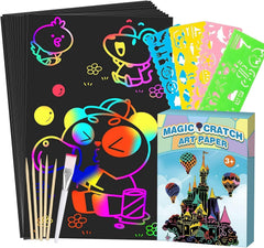 Kids Scratch Art Notebook Set for Creative Crafts Ages 3–12