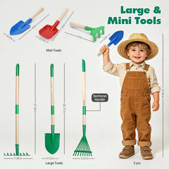 Toddler Gardening Tool Set with Wheelbarrow for Outdoor Play