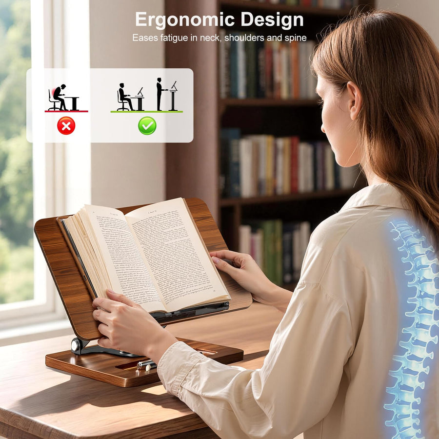Adjustable 360° Rotating Book Stand for Reading