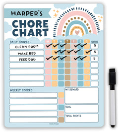 Magnetic Dry Erase Chore & Reward Chart for Kids