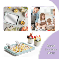 Kids Instant Ice Cream Maker Set with 2 Spatulas