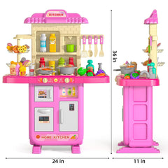 Kids Pretend Play Kitchen Set with Sound & Light Ages 3–8