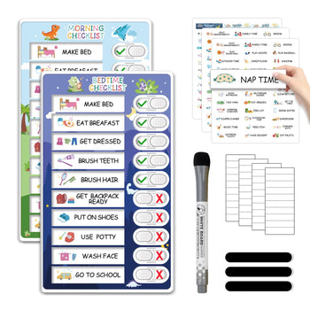 2-in-1 Magnetic Morning & Bedtime Routine Chart for Kids