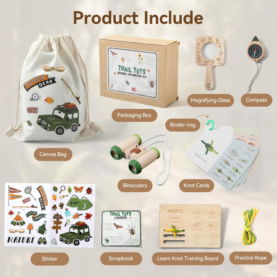 Kids Outdoor Explorer STEM Kit with Binoculars Ages 4–8