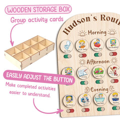 Personalized Wooden Daily Routine Chart for Toddlers