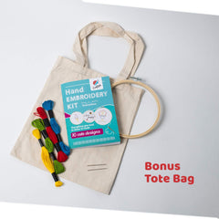 Kids Beginner Embroidery & Sewing Kit with 10 Projects