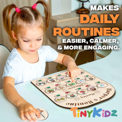 Personalized Wooden Daily Routine Chart for Toddlers
