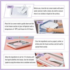 Kids Instant Ice Cream Maker Set with 2 Spatulas