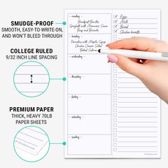 Undated Weekly Planner Notepad with To-Do Checklist