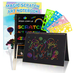 Kids Scratch Art Notebook Set for Creative Crafts Ages 3–12