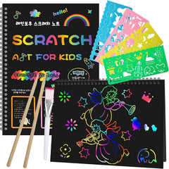 Kids Scratch Art Notebook Set for Creative Crafts Ages 3–12
