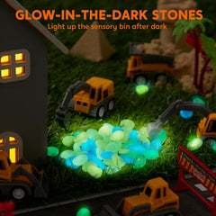 Glow-in-the-Dark Sensory Sand Bin Activity Kit for Kids