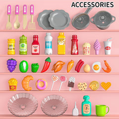 Kids Pretend Play Kitchen Set with Sound & Light Ages 3–8