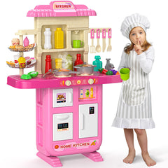 Kids Pretend Play Kitchen Set with Sound & Light Ages 3–8