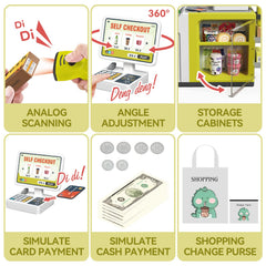 Kids Pretend Play Cash Register & Money Learning Set