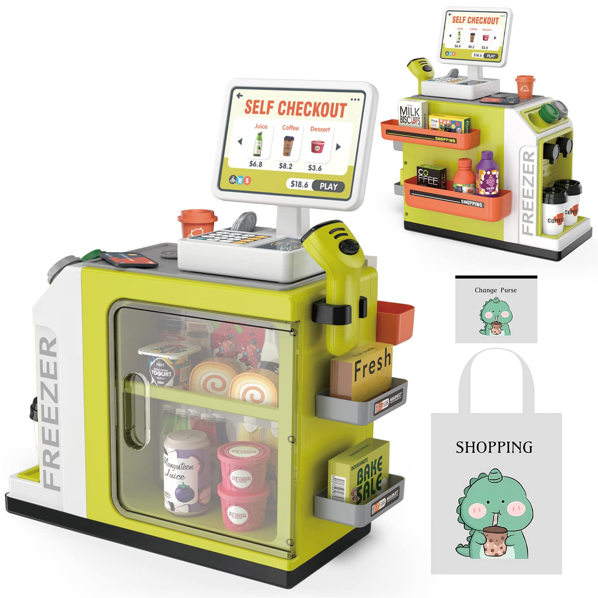 Kids Pretend Play Cash Register & Money Learning Set