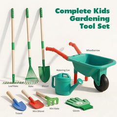 Toddler Gardening Tool Set with Wheelbarrow for Outdoor Play