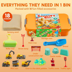 Glow-in-the-Dark Sensory Sand Bin Activity Kit for Kids