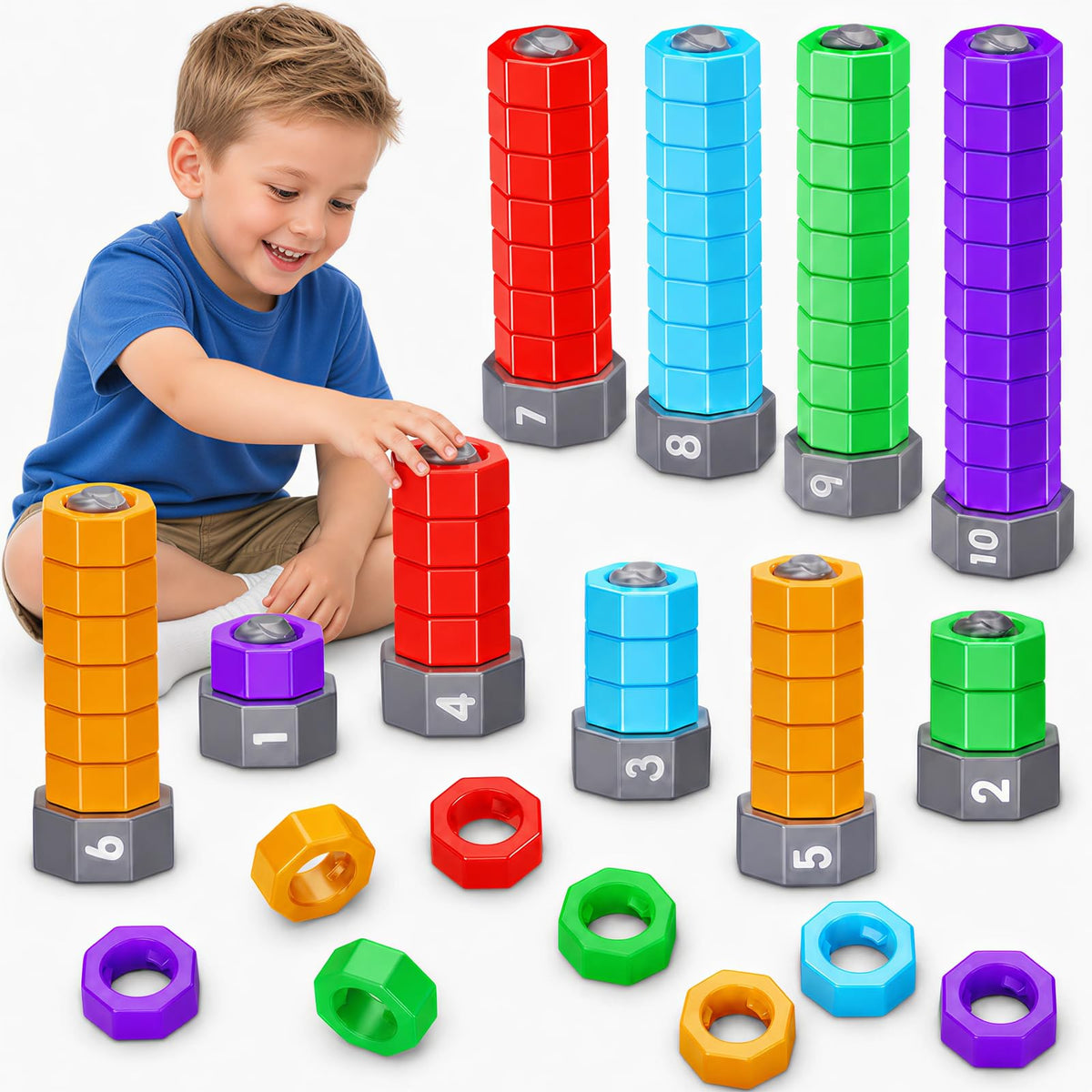 Montessori Counting & Stacking Sensory Toy Ages 1–5