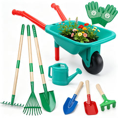 Toddler Gardening Tool Set with Wheelbarrow for Outdoor Play
