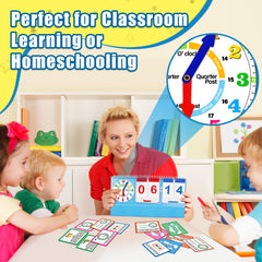 Kids Telling Time Flip Chart with Analog & Digital Clock