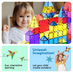PicassoTiles 100-Piece Magnetic Building Tile Set Ages 3+