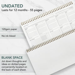 Undated Weekly Planner & Habit Tracker Desk Pad