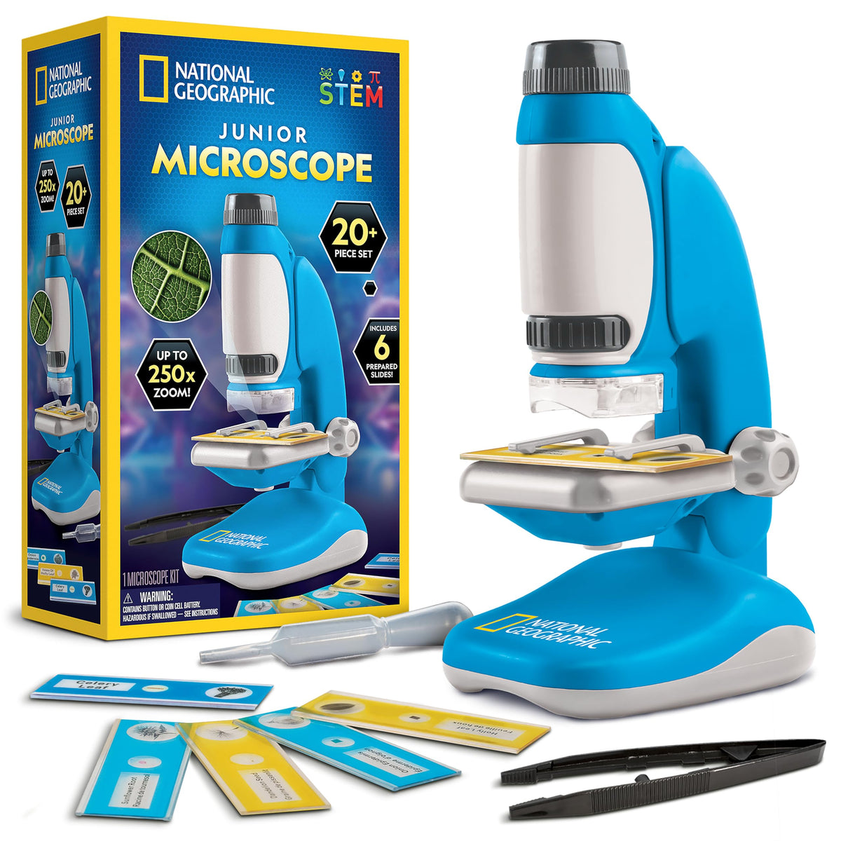 Kids Microscope STEM Science Kit with Slides Ages 6–12