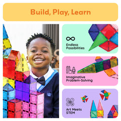PicassoTiles 100-Piece Magnetic Building Tile Set Ages 3+