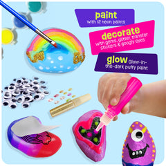 Kids Glow-in-the-Dark Rock Painting Craft Kit Ages 6–12