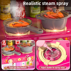 Kids Pretend Play Kitchen Set with Sound & Light Ages 3–8