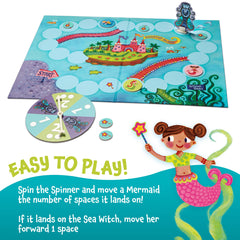 Mermaid Island Cooperative Board Game for Kids Ages 5+