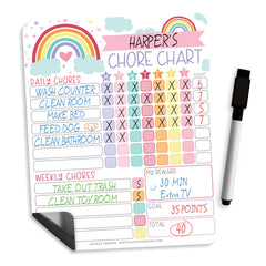 Magnetic Dry Erase Chore & Reward Chart for Kids