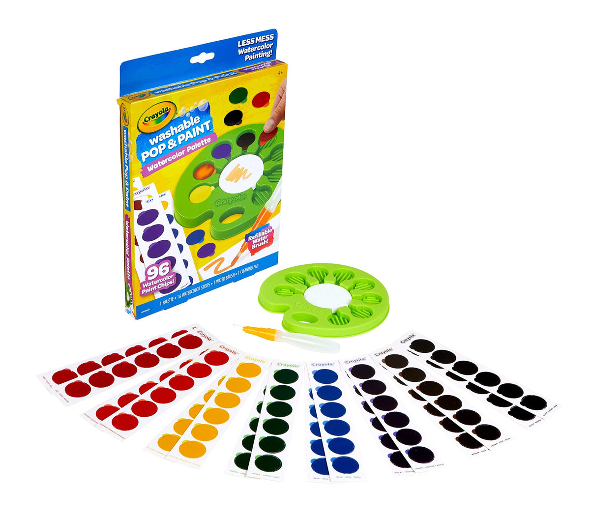 Crayola Washable Watercolor Paint Set with Pop & Paint Palette