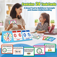 Kids Telling Time Flip Chart with Analog & Digital Clock