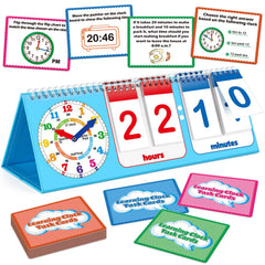 Kids Telling Time Flip Chart with Analog & Digital Clock