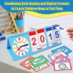 Kids Telling Time Flip Chart with Analog & Digital Clock