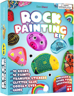 Kids Glow-in-the-Dark Rock Painting Craft Kit Ages 6–12