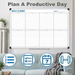 Magnetic Monthly Calendar Whiteboard 36 x 24 Inches